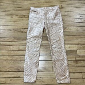 Pilcro and the Letterpress Anthropologie Pants 28 Velour Dot High Rise Skinny